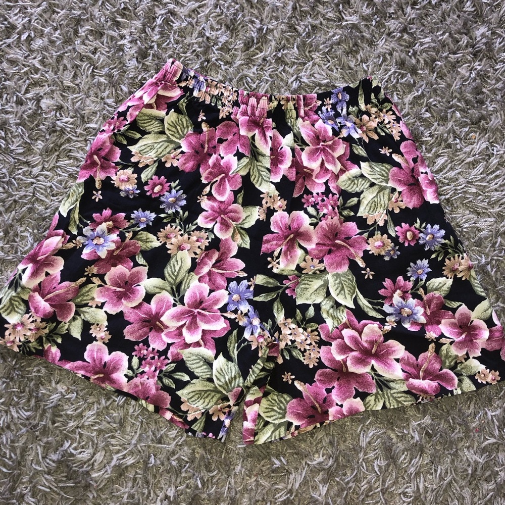 Vintage Miz California Floral Pajama Shorts, Size L